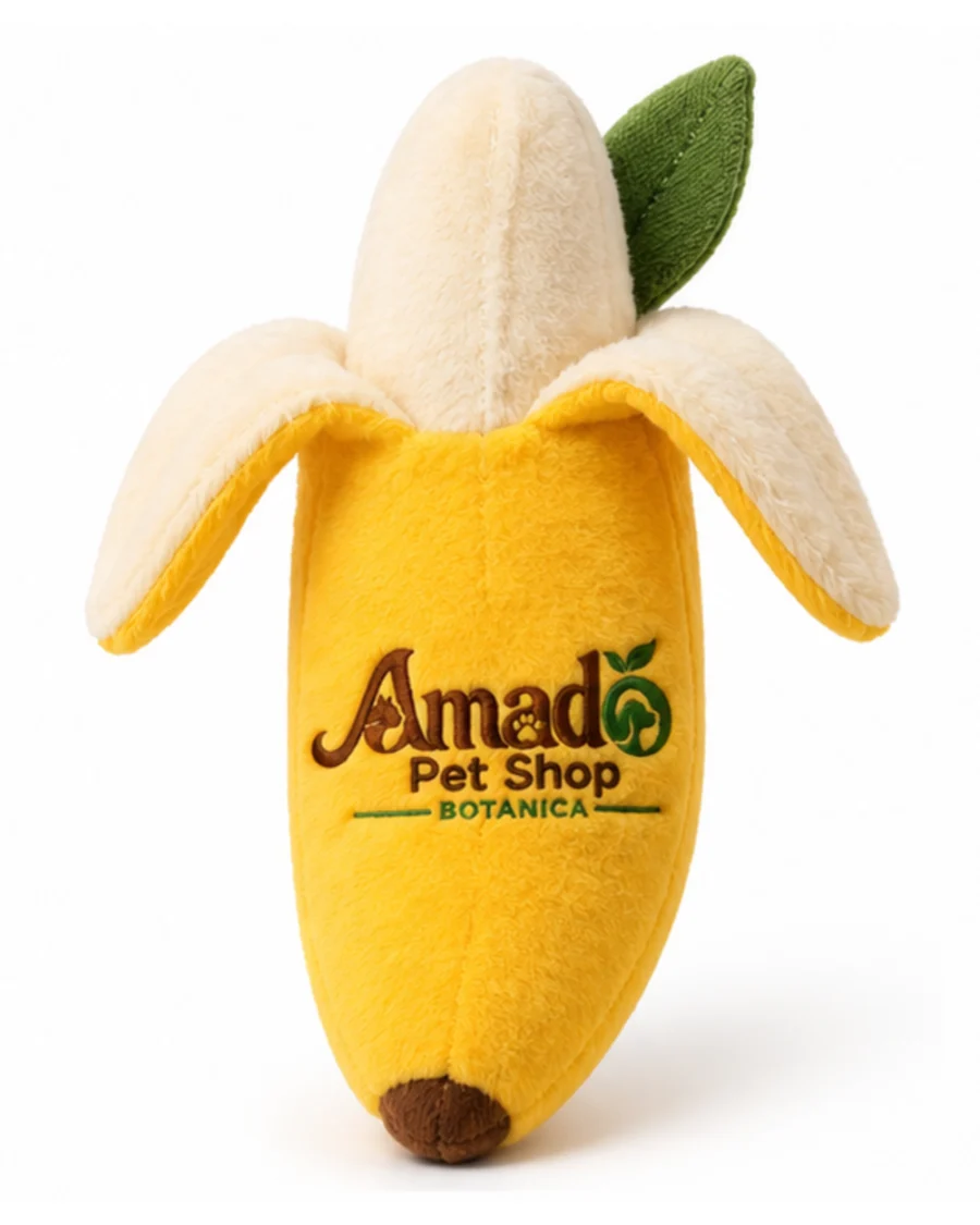 Amado Pet Shop Botanica Catnip-Filled Plush Banana Kicker Toy for Cats - Golden Yellow