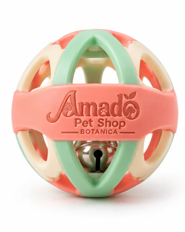 Amado Pet Shop Botanica Lattice Bell Ball Cat Toy - Coral Pink