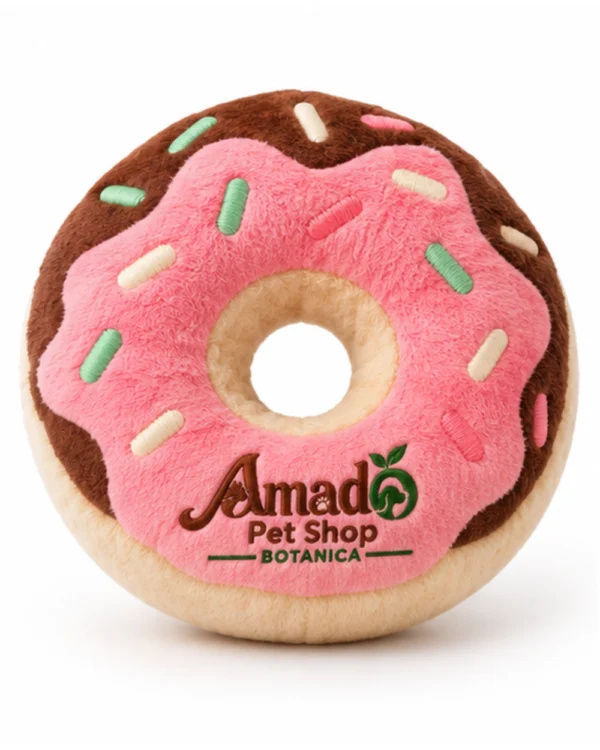 Amado Pet Shop Botanica Plush Catnip Donut Toy for Cats - Strawberry Pink
