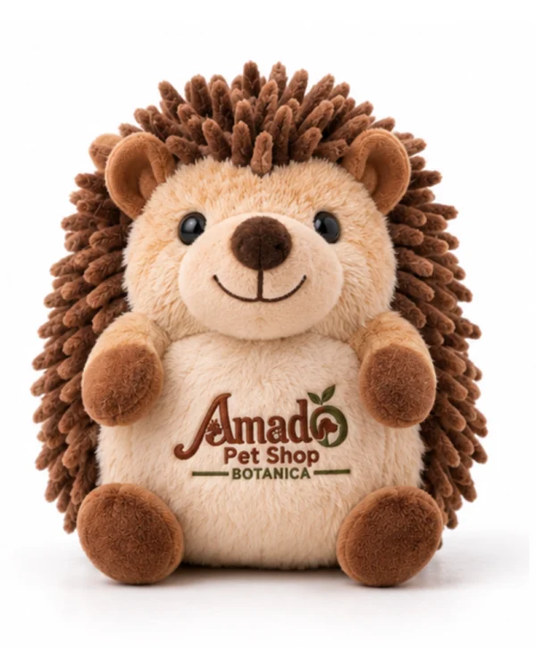 Amado Pet Shop Botanica Plush Squeaky Hedgehog Dog Toy - Chestnut Brown